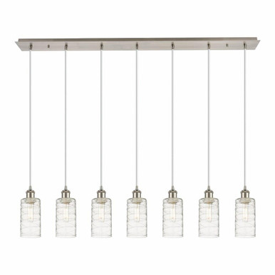 Crown Point 7 Light Cord Hung Linear Pendant 48.88 Inch Wide by Innovations - 127B-7P-G434-7