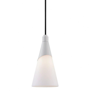 Parker 1 Light Pendant 9.5 Inches Tall and 5 Inches Wide by Mitzi - H312701-WH