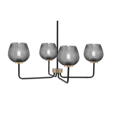 Sandia 4 Light Chandelier 10.5 Inch Tall and 30.25 Inch Wide by Toltec - 6204-105-3025