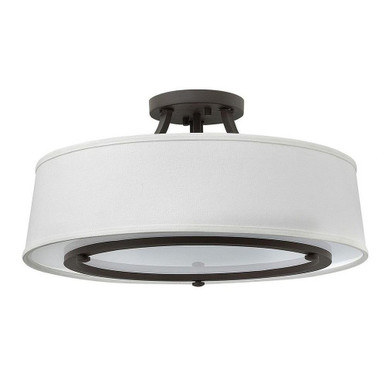 Harrison 3 Light 20 Inch Wide Semi Flush Mount by Hinkley - 3703KZ