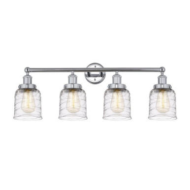 Bell 4 Light Vanity Light with Platedsmoke Glass by Innovations - 616-4W-G513