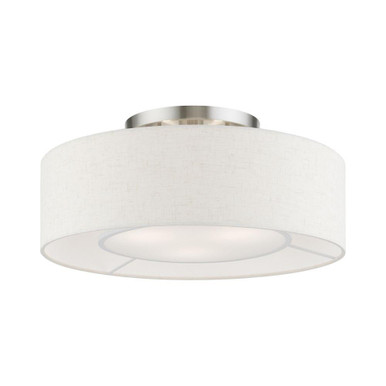 Ellsworth 3 Light 17 Inch Wide Semi Flush Mount by Livex - 40143