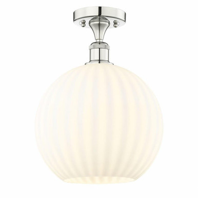 White Venetian 1 Light 12 Inch Wide Semi Flush Mount by Innovations - 616-1F-G1217-12