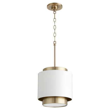 1 Light Contemporary Small Drum Pendant 11 Inch Tall by Quorum - 8010