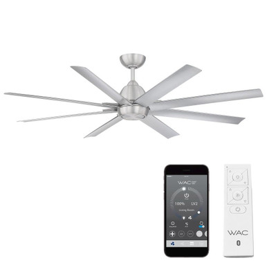Mocha XL 8 Blade Ceiling Fan 16 Inches Tall and 66 Inches Wide by WAC  - F-064