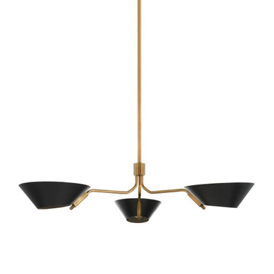 Sacramento 3 Light Chandelier 8.25 x 43.5 Inches Wide by Troy - F8143-PBR/SBK