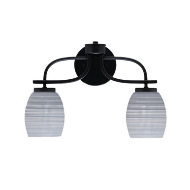 Cavella 2 Light Matrix Glass Vanity Light 16.75 Inch Length by Toltec - 3912-MB-4022