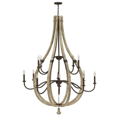 Middlefield 12 Light Oversized 2 Tier Chandelier by Fredrick Ramond - FR40579IRR