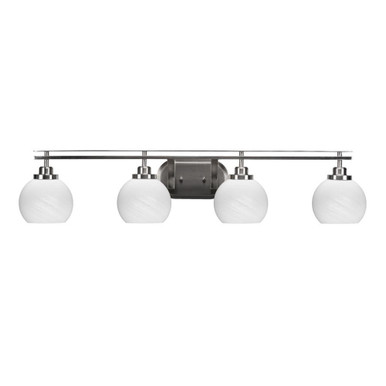 Odyssey 4 Light Steel Vanity Light 38.75 Inch Length by Toltec - 2614-BN-4100
