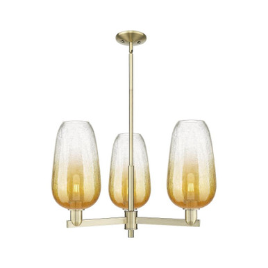 Brookhaven Flute 3 Light Stem Chandelier 17.63 Inch Wide by Innovations - 716-3CR-G484-7_P