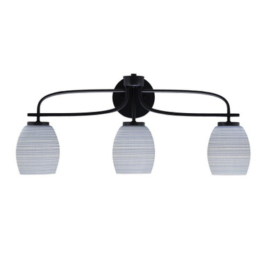 Cavella 3 Light Steel Vanity Light 26.25 Inch Length by Toltec - 3913-MB-4022