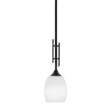 Uptowne 1 Light Mini Stem Hung Pendant 18.25 Inch Tall by Toltec - 320-DG-615