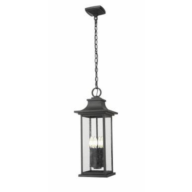Tiberius 4 Light Outdoor Chain Mount Pendant 22.75 Inch Tall By Z-Lite - 5017CHB-BK