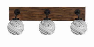 Oxbridge 3 Light Down Globe Glass Vanity Light 26 Inch Length by Toltec - 1773-GPDW-4100