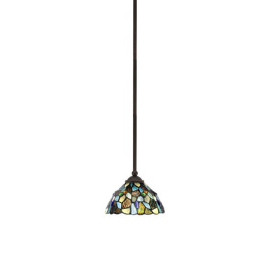 Zilo 1 Light Stem Hung Small Pendant 7 Inch Wide by Toltec - 560-MB-311