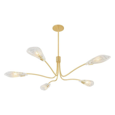 Tenafly 5 Light Chandelier 12.25 Inch Tall X 56 Inch Wide by Hudson Valley - 4905-AGB