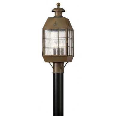 Nantucket Brass Outdoor Lantern Fixture 7.5 x 20.75 Inches by Hinkley - 2371AS