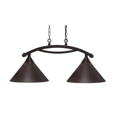 Bow 2 Light Island 14.75 Inch Tall and 33.75 Inch Length by Toltec - 872-DG-420-DG