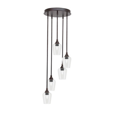 Empire 5 Light Stem Hung Medium Pendant by Toltec - 2145-BN-210