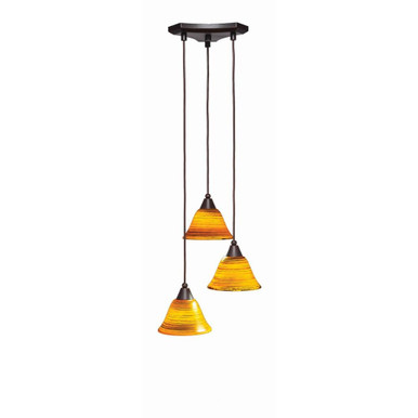 Europa 3 Light Steel Medium Pendant 13.25 Inch Wide by Toltec - 28-1325-725-