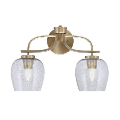 Cavella 2 Light Steel Vanity Light 17.5 Inch Tall by Toltec - 3912-48