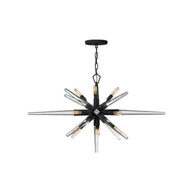 Ariel 12 Light Oversized Linear Chandelier by Fredrick Ramond - FR47409BLK