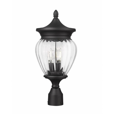 Davina 3 Light Outdoor Post Mount 20.25 x 9 Inches by Z-Lite - 5016PHMR-BK