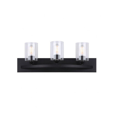 Hampton 3 Light Vanity Light 24 Inch Wide by Canarm - IVL370A03BK-CL