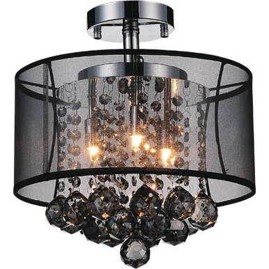 Radiant 3 Light 12 Inch Wide Flush Mount by CWI - 5062C12C (Smoke + B)