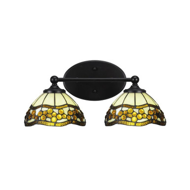 Capri 2 Light Vanity Light 7.5 Inch Tall by Toltec - 5912-MB-9975
