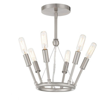 Royalty 6 Light 12.75 Inch Wide Semi Flush Mount by George Kovacs - P1686-084