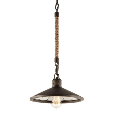 Brooklyn 1 Light Medium Pendant by Troy - F3144-HBZ