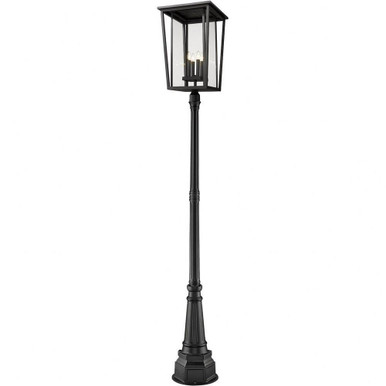 Seoul 4 Light Outdoor Post Mounted Fixture 113 x 18 In by Z-Lite - 571PHXXLR-564P-BK