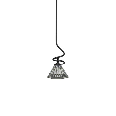Capri 1 Light Small Stem Hung Pendant 14.75 Inch Tall by Toltec - 901-BN-311