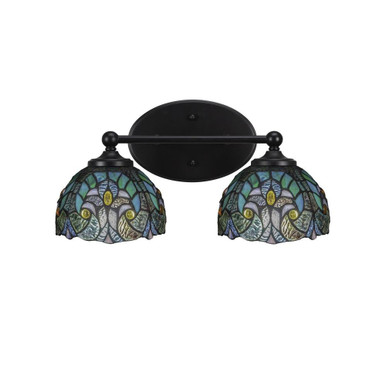 Capri 2 Light Art Glass Vanity Light 8 Inch Tall by Toltec - 5912-8155