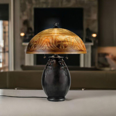 Table Lamp with Urn Style Base with Floral Designs by BSH - 71-BEL-619541