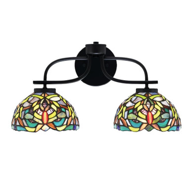 Cavella 2 Light Art Glass Vanity Light 9.75 Inch Tall by Toltec - 3912-MB-9925