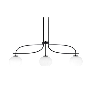 Cavella 3 Light Steel Small Island Pendant 39.25 Inch Length by Toltec - 3936-MB-202