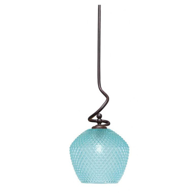 Capri 1 Light Stem Hung Mini Pendant 17.75 Inch and 7 Inch Wide by Toltec - 901-49-2