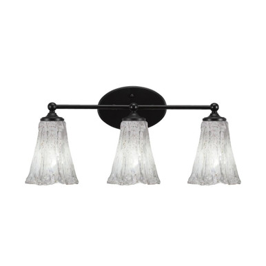 Capri 3 Light Fluted Glass Vanity Light 22.5 Inch Length by Toltec - 5913-975225