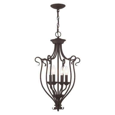Coronado 4 Light Small Foyer Chandelier by Livex - 6137-07