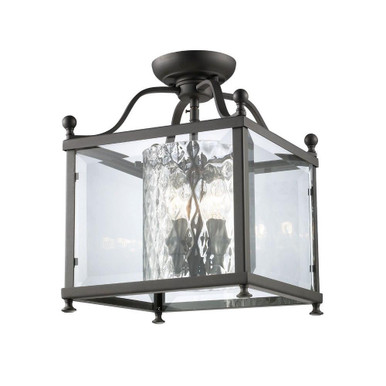 Fairview 3 Light 11 Inch Wide Steel Semi Flush Mount by Z-Lite - 177-3SF-M