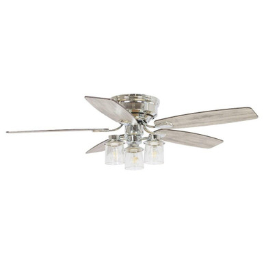 Bangatore 5 Blade Flush Ceiling Fan with Light Kit 52 Inch by Parrot Uncle - F6291QQ110V