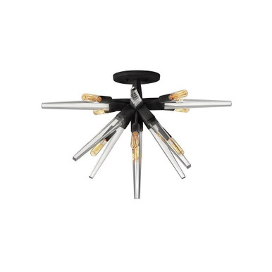 Ariel 8 Light 26 Inch Wide Semi Flush Mount by Fredrick Ramond - FR47401BLK