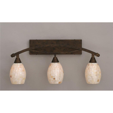 Bow 3 Light Shell Glass Vanity Light 26.5 Inch Length by Toltec - 173-825-1275-265