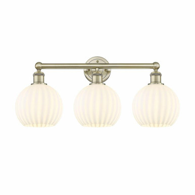 White Venetian 3 Light Modern Vanity Light 26 Inch Wide by Innovations - 616-3W-G1217-8
