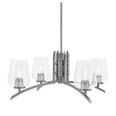 Kurve 4 Light Large Chandelier by Toltec 3704-GP-42 - 3704-GP-42