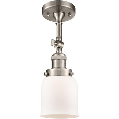 Small Bell 1 Light 11 Inch Tall Semi Flush Mount by Innovations - 201F-SN-G51