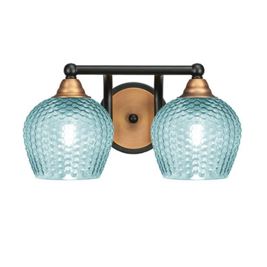 Paramount 2 Light Bath Bar 7.5 Inch Tall and 14.25 Inch Length by Toltec - 3422-MBBN-4602