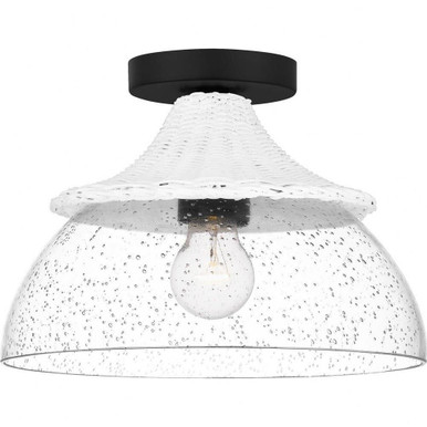 Otten 1 Light 12 Inch Wide Semi Flush Mount by Quoizel - OTN1712MBK